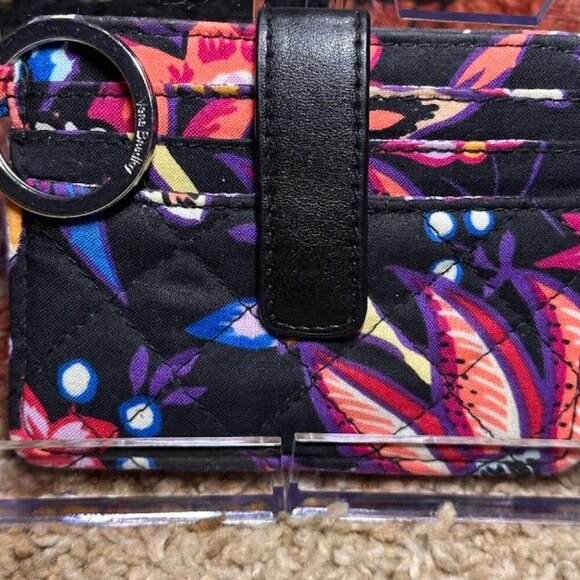 Vera Bradley Foxwood Pattern 2019 Snap Card Wallet Keyring Woodland Critters GUC - Picture 7 of 15